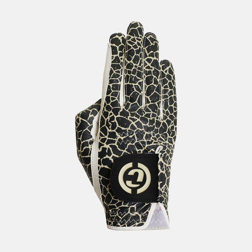 Designer Pro White/giraffe Women's right handed golf glove with Premium selected Cabretta leather and microfibre