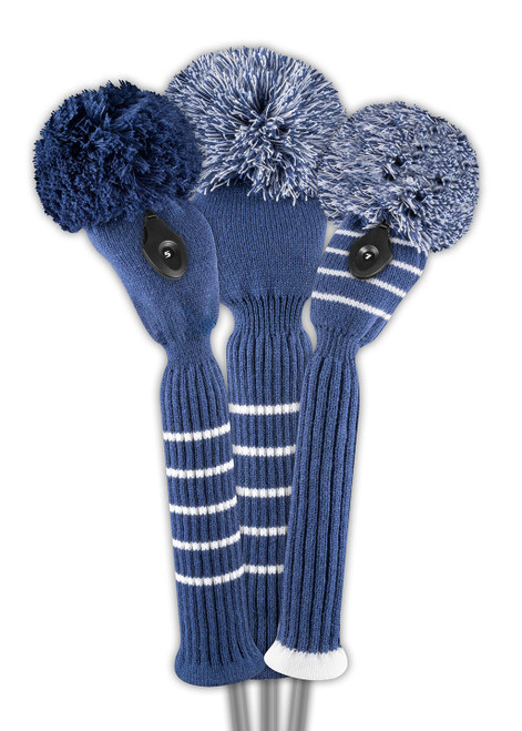 Just4Golf Navy Solid Headcover Set