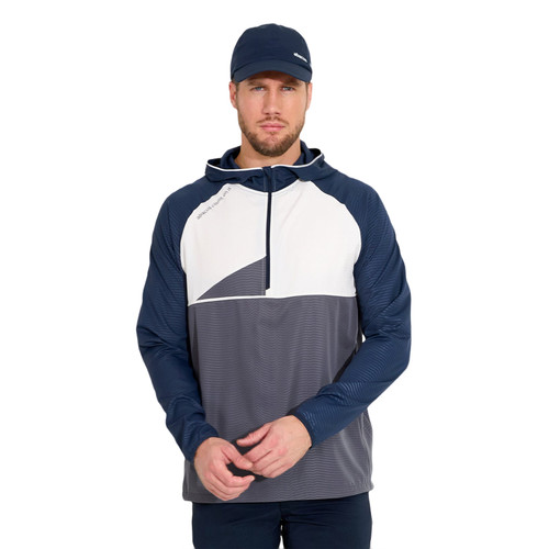 Men's Lanark Stretch Windhoodie (6oz) Navy/Grey image 12