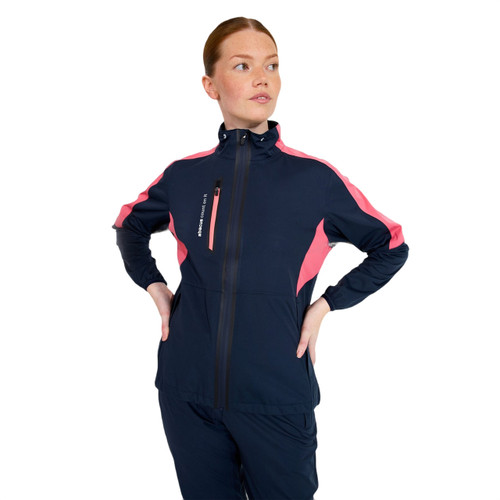 Women Bounce Rain Jacket Navy/Lipstick image 1