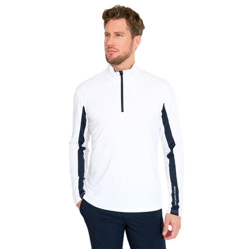 Men's Aloha Uv Cut Long Sleeve Shirt (upf 50) White/Navy image 6