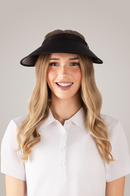 Black Wide Brim Slide On Visor image 1