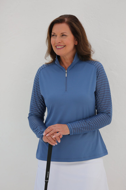 Sheer Long Sleeve Golf Shirt Juniper image 1