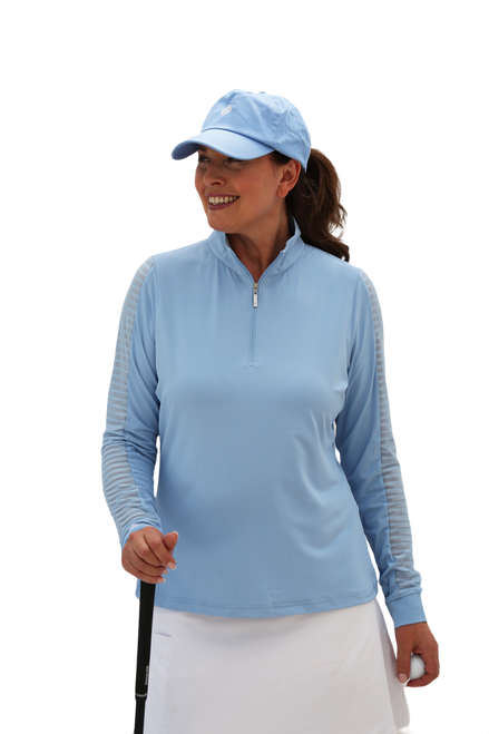 Women's Sheer Long Sleeve Golf Shirt – Sky image 1