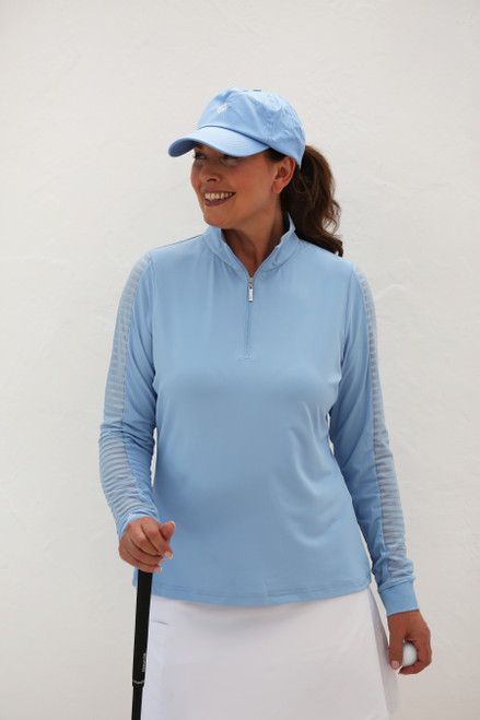 Women's Sheer Long Sleeve Golf Shirt – Sky image 1