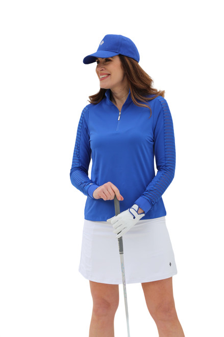 Women's Sheer Long Sleeve Golf Shirt - Cobalt image 1