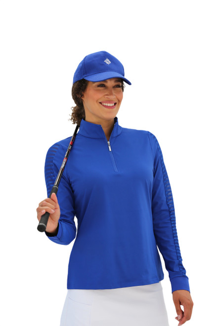 Women's Sheer Long Sleeve Golf Shirt - Cobalt image 1