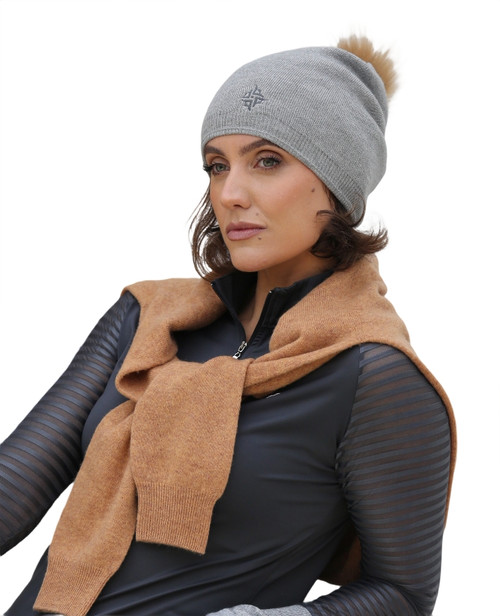 Women's Double Layer Winter Beanie - Grey image 1