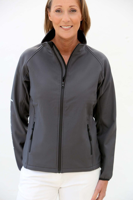 Women's Branded Soft Shell Jacket – Charcoal image 1
