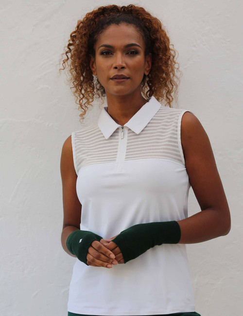 Women's Sheer Sleeveless Golf Shirt - White image 2