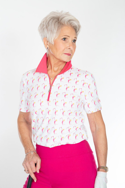 Women's Short Sleeve Golf Shirt - Birdies Drive out Breast Cancer image 1