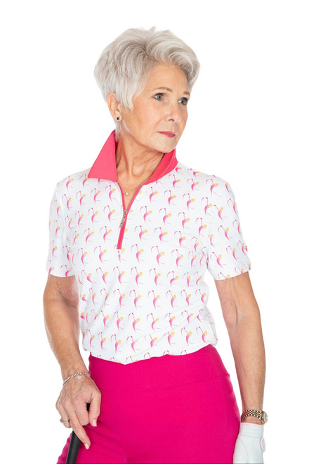 Women's Short Sleeve Golf Shirt - Birdies Drive out Breast Cancer image 1