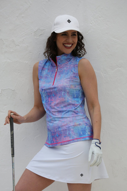 Sleeveless Mock Golf Shirt Fragments image 1