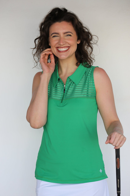 Women's Sheer Sleeveless Golf Shirt – Emerald image 1