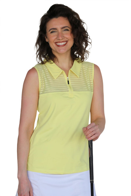 Women's Sheer Sleeveless Golf Shirt - Daffodil image 1