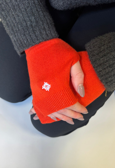 Women's Merino Wool Wrist Warmers - Orange image 1