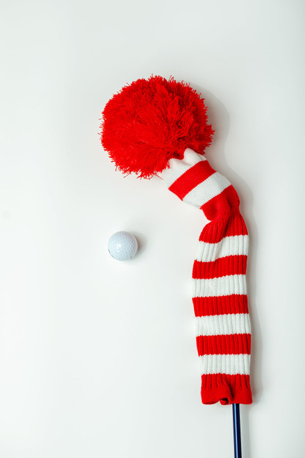 Just4Golf Red & White Striped Driver Headcover