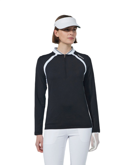Sculpt Black Long Sleeve Polo image 1