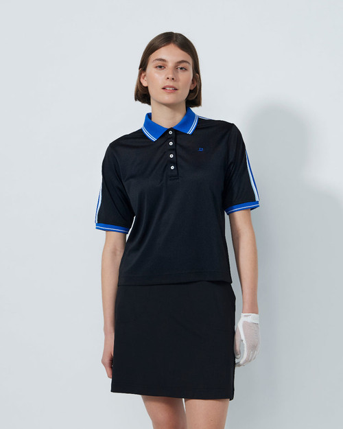 Cropped Black Half Sleeve Polo Shirt image 1