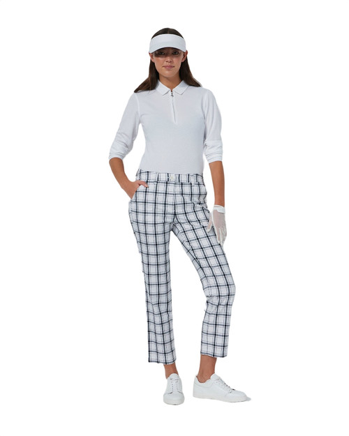 Golf Plaid Black White Ankle Pants image 1