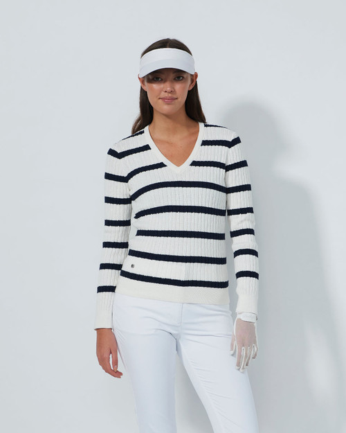 Madelene Navy White Stripe Pullover image 1