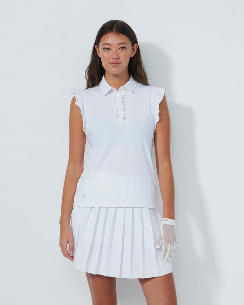 Frill Sleeveless Polo Shirt PS26 White image 1