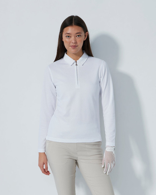 Peoria White Long Sleeve Polo Shirt image 1