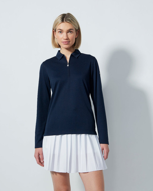 Peoria Navy Long Sleeve Polo Shirt image 1