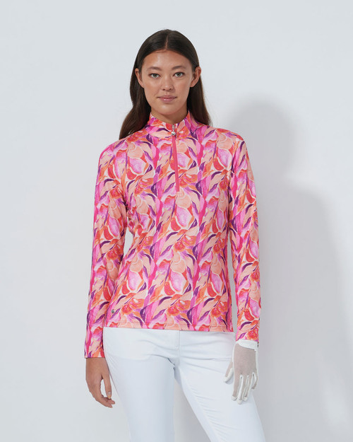 Sheermotion Radiant Pink Long Sleeve Half Zip Top image 1