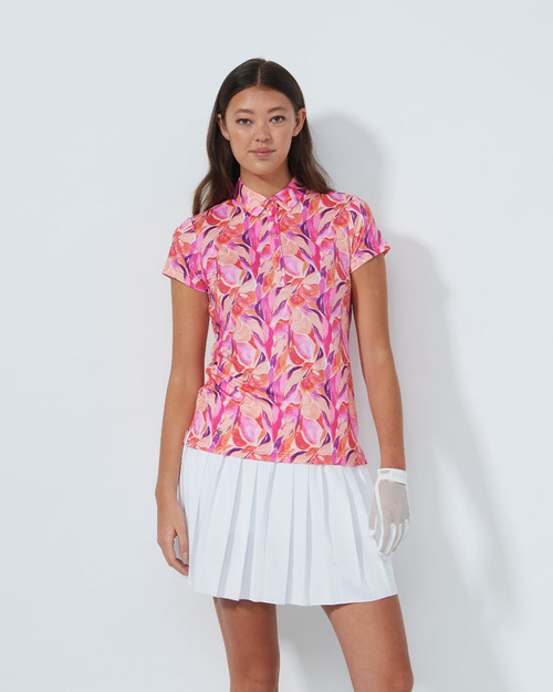 Sheermotion Cap Sleeve Polo Shirt PS26 Artsy Leaf image 1