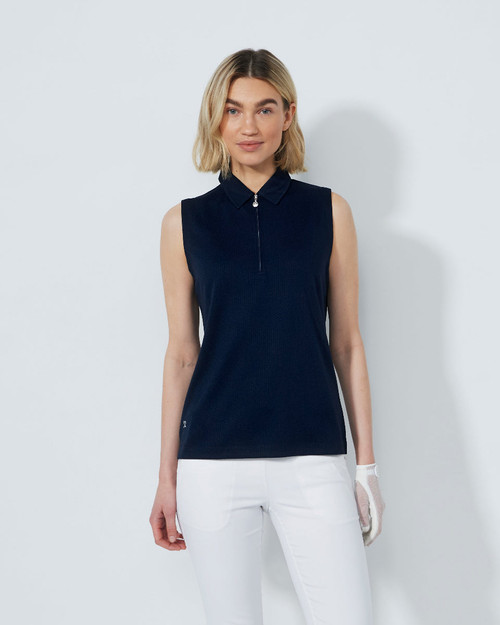 Peoria Sleeveless Polo Shirt PS26 Navy image 4
