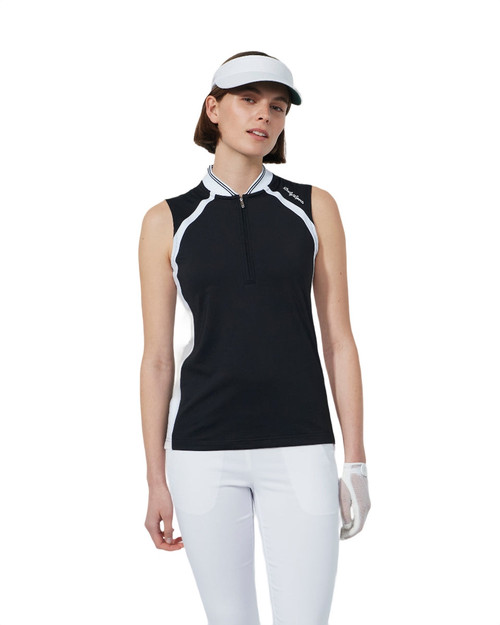 Sculpt Black Sleeveless Sleeve Polo image 1