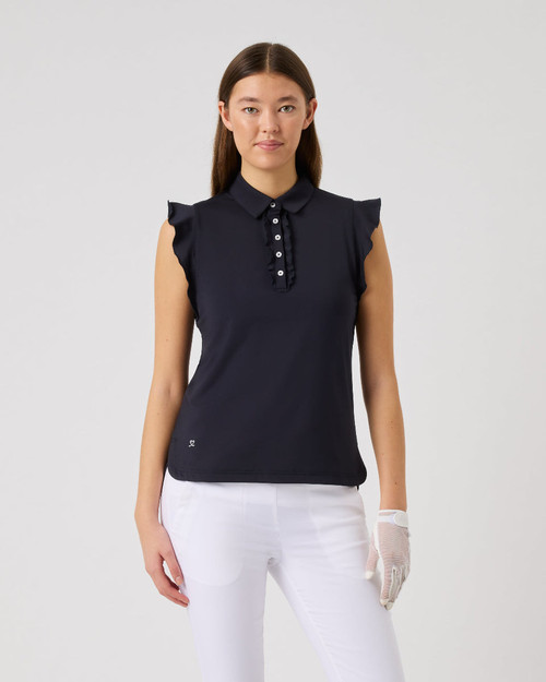 Frill Navy Sleeveless Polo Shirt image 1