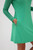 Women's Sheer Sleeve Skater Dress Emerald image 4