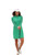 Women's Sheer Sleeve Skater Dress Emerald image 1