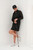 Black Sheer Sleeve Skater Dress Raglan image 3