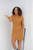 Camel Sheer Sleeve Skater Dress image 2