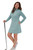 Mint Sheer Sleeve Skater Dress image 1