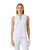 White Round Neck Sleeveless Polo Shirt image 1
