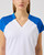 Mid Blue V-Neck Cap Sleeve T-Shirt image 3
