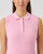 Madelene Prism Pink Cable Knit Sleeveless Polo Shirt image 3
