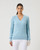 Madelene Breezy Blue Cable Knit V-Neck Sweater image 1