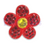 Bonjoc Ruby Flower Swarovski Crystal Golf Ball Marker Accessory with magnetic hat clip.  Handcrafted with 100% genuine Swarovski crystal.  Perfect for corporate gifts or tee prizes. Comes with carrying pouch.