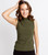 The Sloane Ribbed Mock Neck Army Green image 6