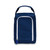 front view of navy shoe bag with navy zipper