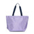 lavender nylon tote bag with navy straps