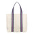 natural canvas tote with pink and navy cotton webbing straps