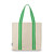 natural canvas tote with lime green and white cotton webbing straps