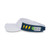 Side view of navy kid visor with lightning bolts and tennis balls printed on sides.