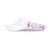 Side view of purple kids visor with ice cream, roller skate, beach ball and sunglasses printed on sides.